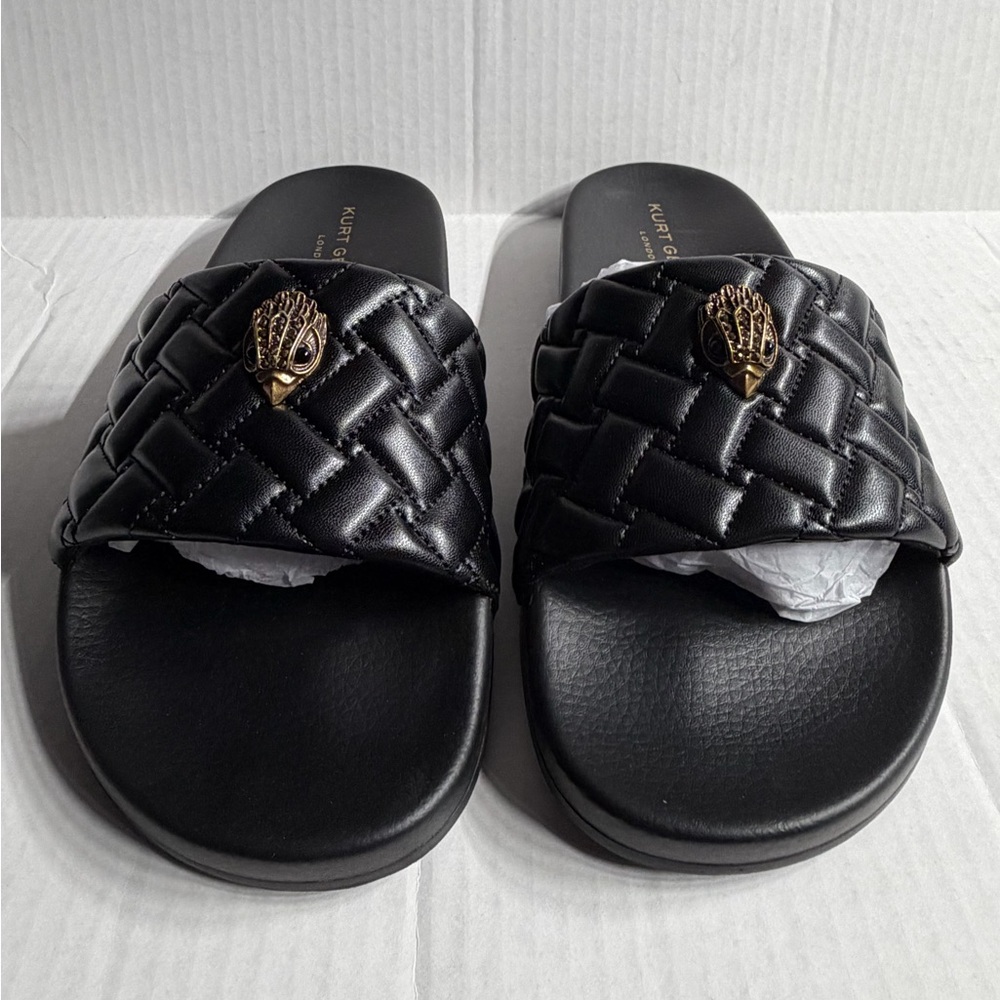 Kurt Geiger London Women's Meena black Eagle Head Slides size 9 - Picture 2 of 8